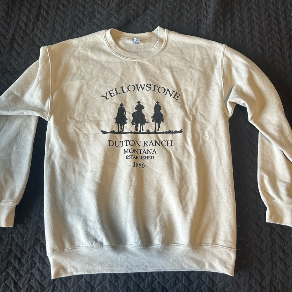 Yellowstone tan crewneck. Size medium